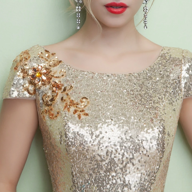 Vestidos De Festa Vestido Longo Para Casamento длинные золотые вечерние платья с блестками глубоким