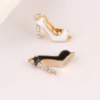 new 6 pcs diy fashion charms gift enamels rhinestone high heels alloy pendant making bracelet necklace jewelry accessories yz304