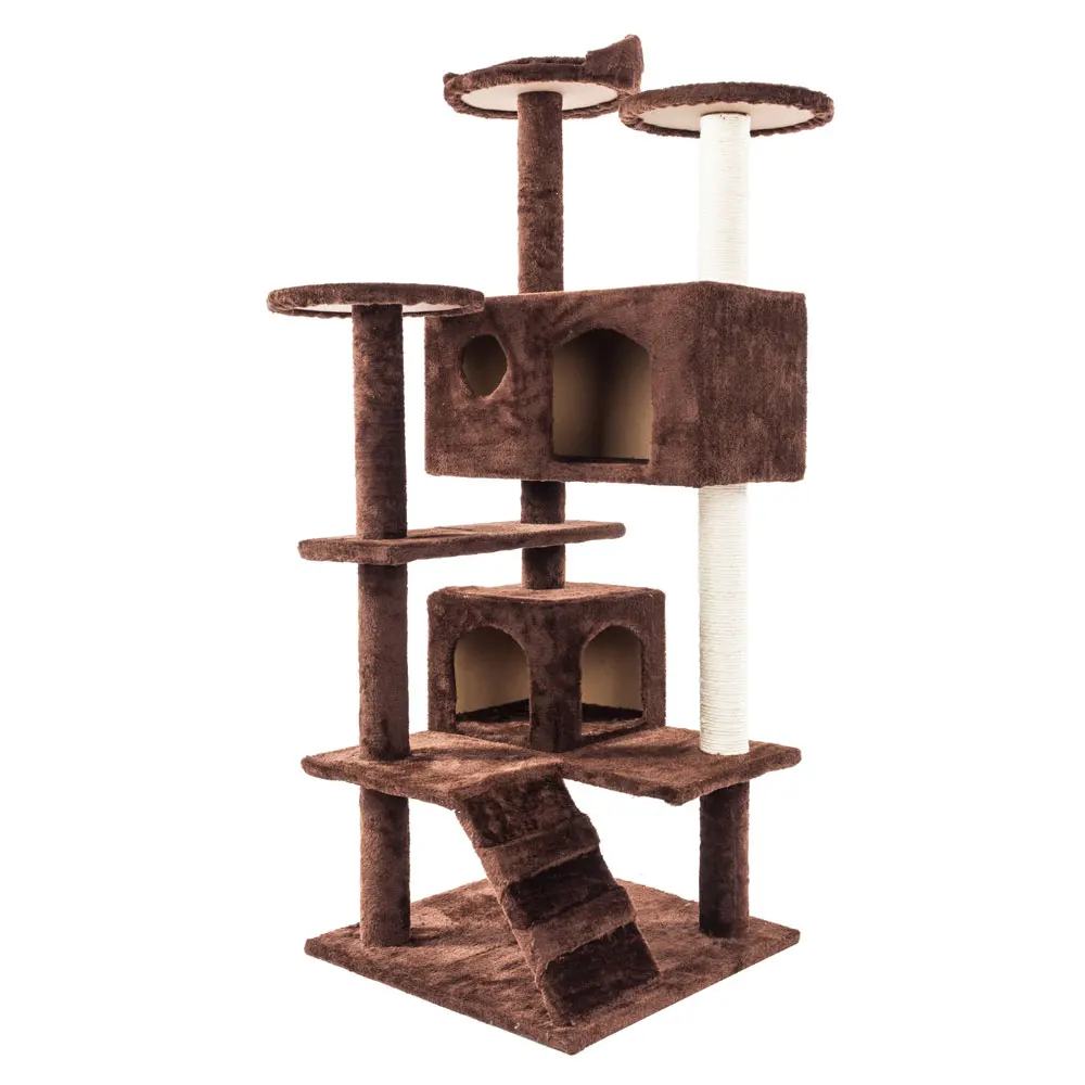 52" Multi-Level Cat Climb Tree Toy Climbing Towers Cat Scratcher Climber Condo Furniture Scratch Post Kitty Kitten Pet House Bed