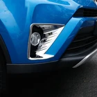 ABS Хромированная передняя противотуманная фара крышка фары отделка ободок для Toyota Rav4 2017 2018 декоративные аксессуары