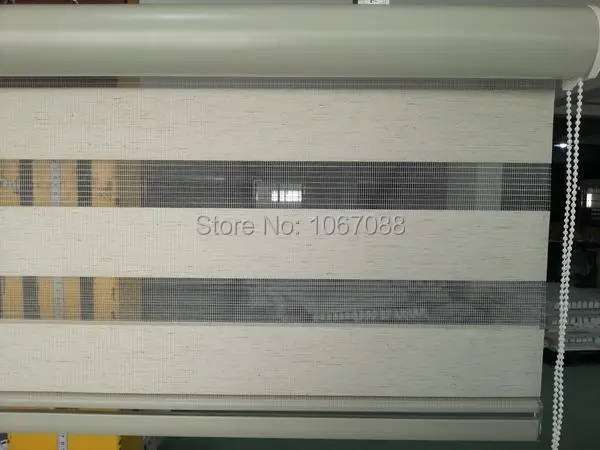 Полупрозрачные шторы на роликах из 100% полиэстера и льна полосатые оконные для