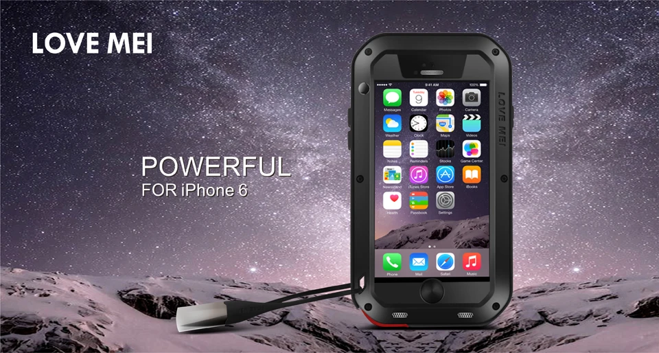 

Оригинальный мощный чехол Love Mei для Apple iPhone 6, водонепроницаемый ударопрочный алюминиевый чехол для iPhone 6, закаленное стекло