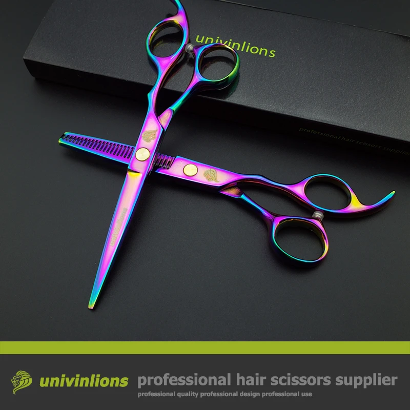 Титановые ножницы 6 дюймов радужные распродажа японские парикмахерские