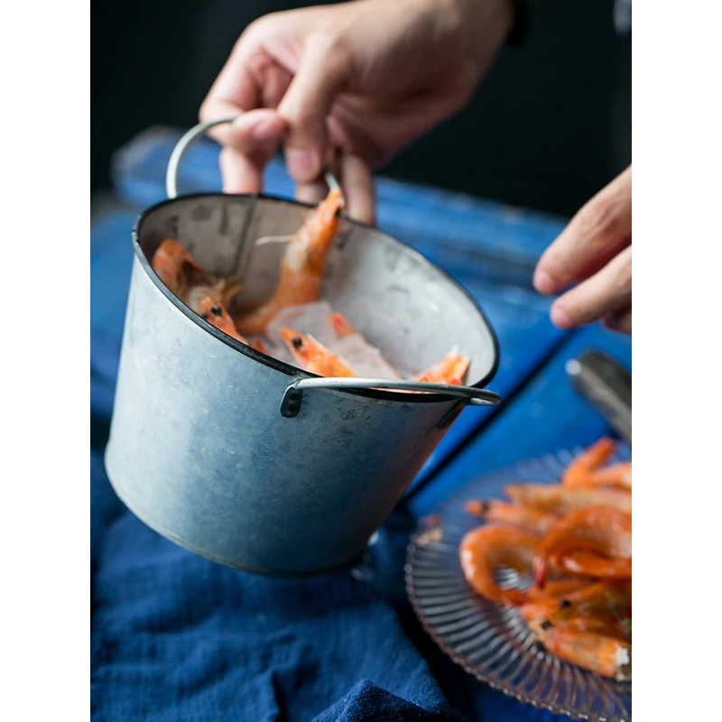 Kitchen Food Storage Container Barrel Vintage Fruit Organiser Basket Organisation Rubbish Bin Can Metal Dining Table Decoration | Дом и сад