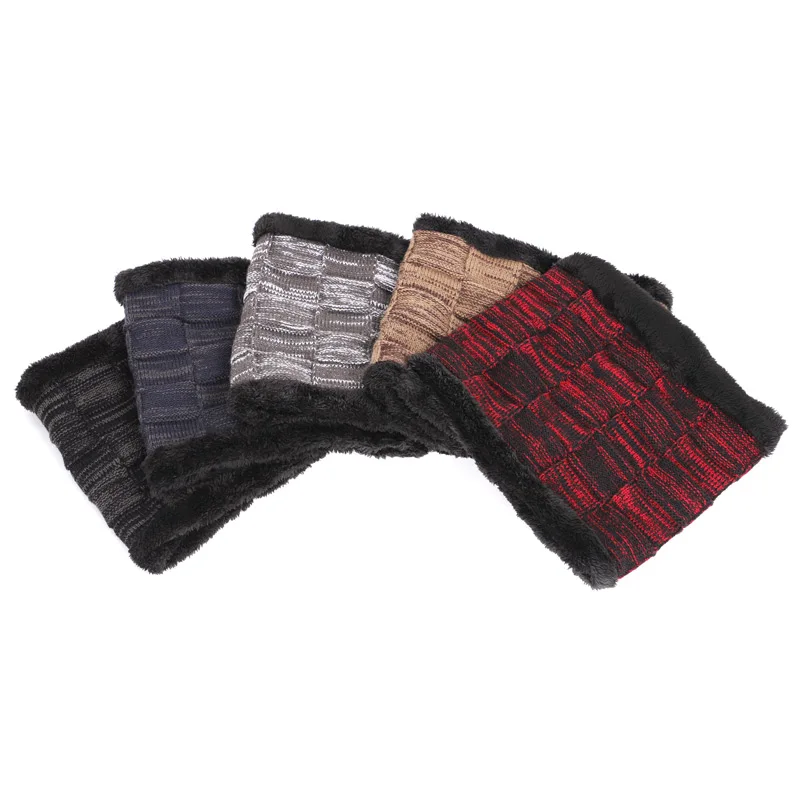 Новинка 2019 Брендовые однотонные вязаные шапки бини шапка шарф бархатная зимняя