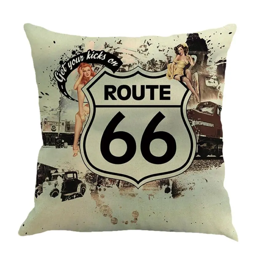 Ogiselstyle US ROUTE 66 пейзаж наволочка домашний Декор автомобиля диван для дивана
