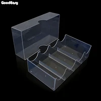 high quality 36pcs plastic square poker chip traybox transparent chips box with cover casino game chips box