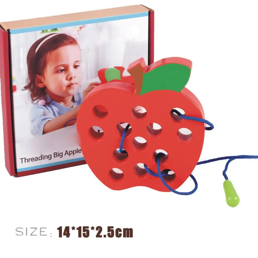 Big Wooden Worm Eat Apple Children's Cater Threading Educational Toys Gift Z906 | Игрушки и хобби