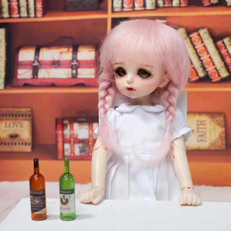 3 only wig Новое поступление 1/6 1/8 Bjd SD ob11 маленькая кукла парик Модный стиль мохер провод кукла парик волосы для кукол аксессуары - Цвет: 3 only wig