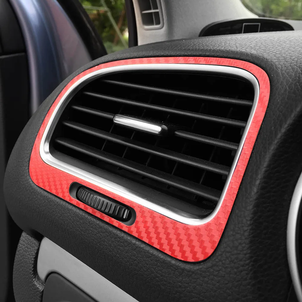 carbon fiber red Пленка из углеродного волокна, авто кондиционеры, розетки, панель, декоративная наклейка на стену, автомобильный Стайлинг для Volkswagen VW Golf 6 MK6, аксессуары - Название цвета: carbon fiber red