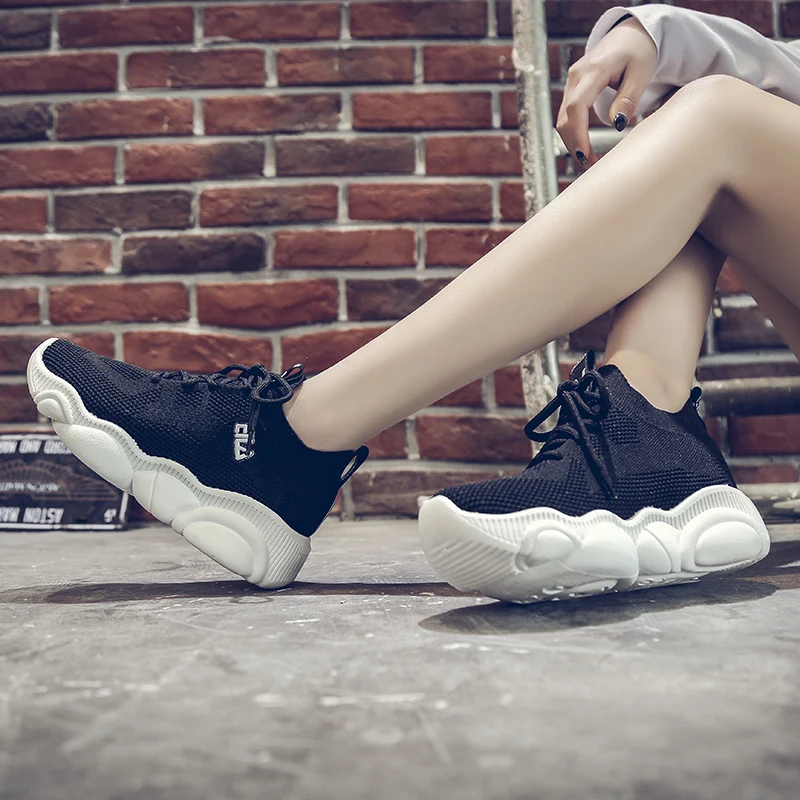 

2019 Casual Spring Autumn women's Shallow sneakers Med heels Leisure Footwears Top quality lace-up Ladies Damping espadrilles