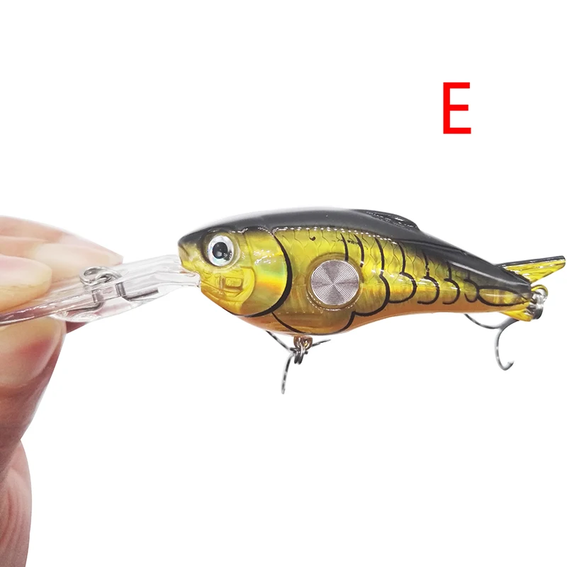 E OUTKIT Crankbait 55 мм 10 г 1,8-3,9 м 1 шт. жесткие рыболовные приманки плавающие воблеры Кривошипные жесткие приманки Крючки морская ловля карпа - Цвет: E