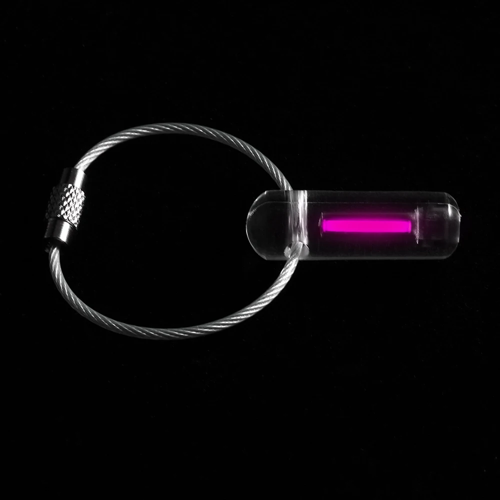 Многофункциональный походный Открытый EDC инструмент автоматический светящийся Тритий брелок зажим-Карабин брелок ночной само светящийся брелок для ключей - Цвет: Розовый