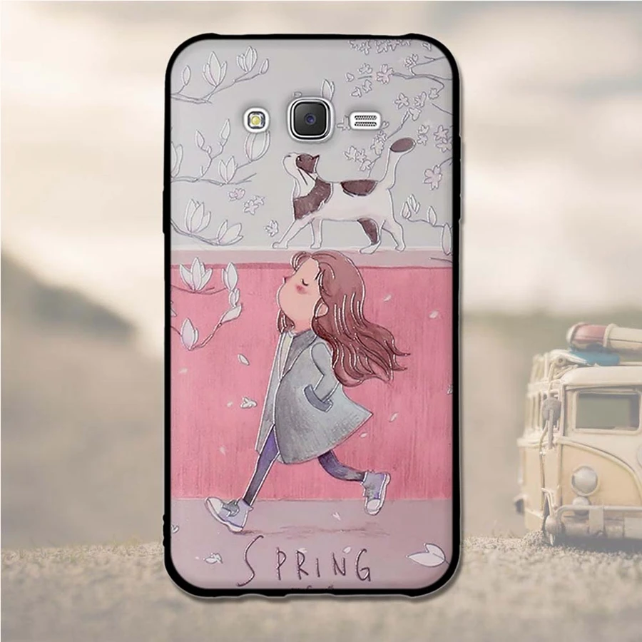 Мягкий чехол из ТПУ с цветами для Samsung Galaxy J7 2015 J700 J700H J700F чехол|case for samsung|phone casescase
