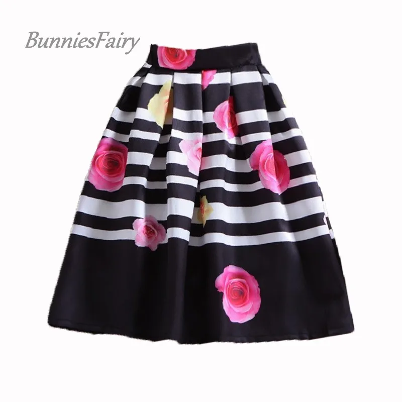 Женская плиссированная юбка пачка в полоску с высокой талией|skirts for tall women|flower girl