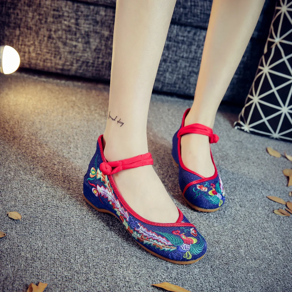 Модная вышитая обувь женская на плоской подошве для женщин Zapatos De Mujer Обувь в
