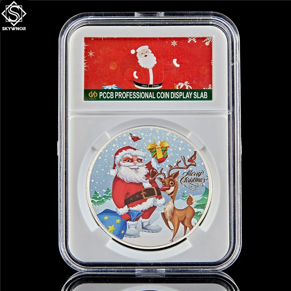 2021 Christmas Coin Ornaments Gift Silver 1OZ Frosty The Snowman Happy Holidays Toy w/ Capsule Displa | Дом и сад