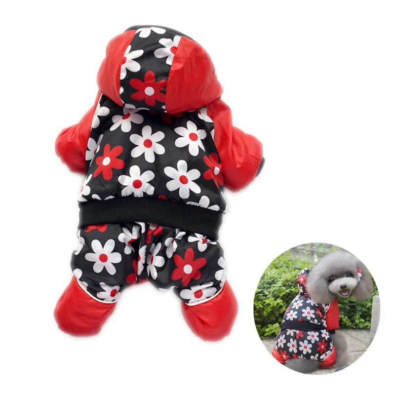 Полиэфирный теплый комбинезон для собак зимний маленьких и средних одежда