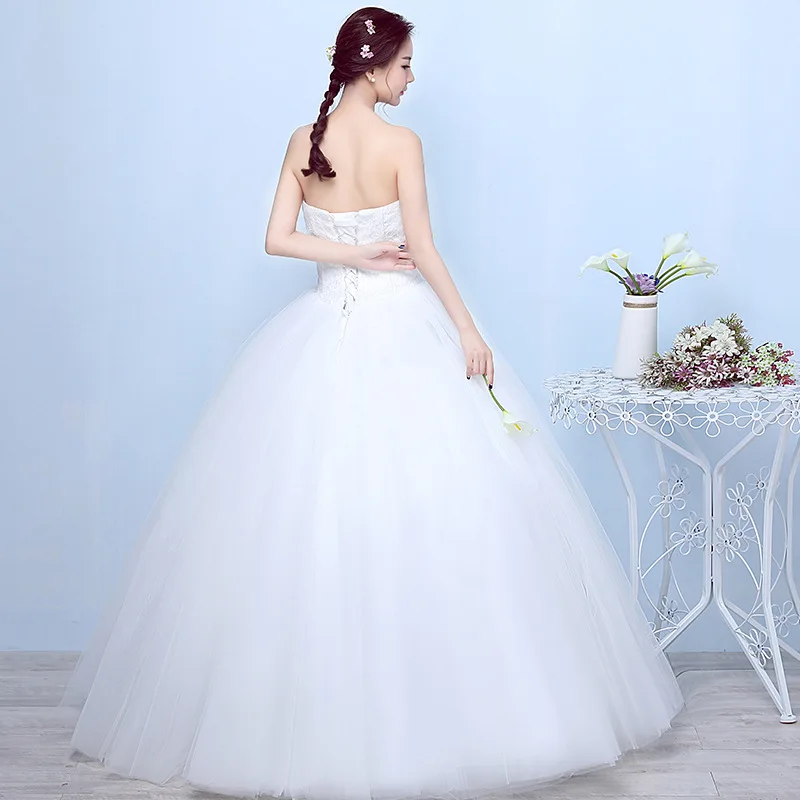 Vestidos De Novia simples De China, sin tirantes, De encaje, Bola De tul, vestidos De Novia De diseñador De moda