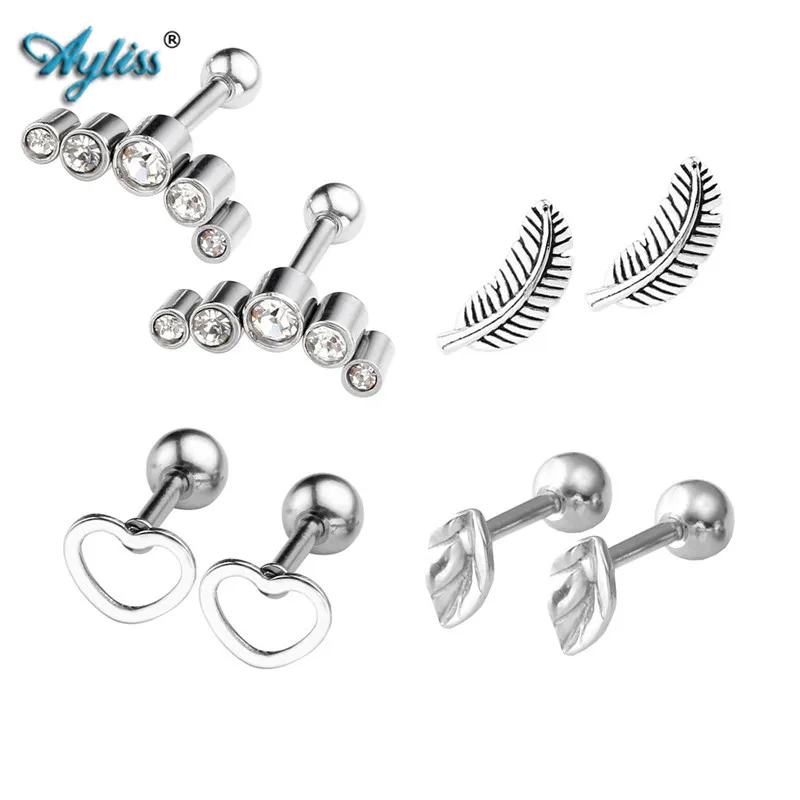 8 шт. серьги гвоздики из нержавеющей стали для пирсинга|bar piercing|tragus helix16 gauge |