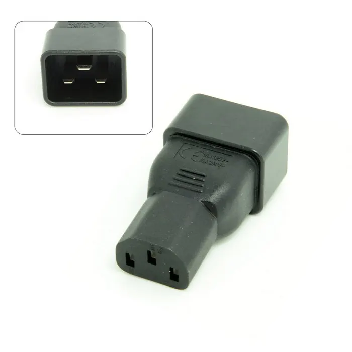 

C-13 IEC320 Female C13 to Male C20 C-20 Power Mains Extension Adapter for PDU UPS 10A to 16A Electrical Plug