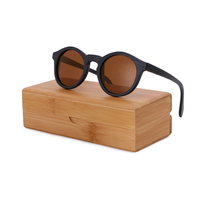 brown lens with case BerWer, Модные поляризованные солнцезащитные очки для женщин, бамбуковые деревянные солнцезащитные очки, мужские солнцезащитные очки - Цвет линз: brown lens with case