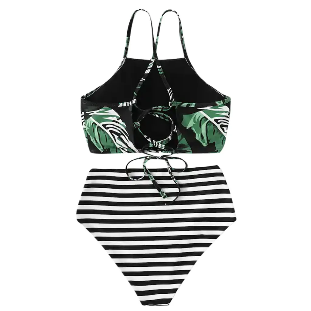 Купальный костюм в полоску сексуальный Повседневный пляжный Женский комплект
