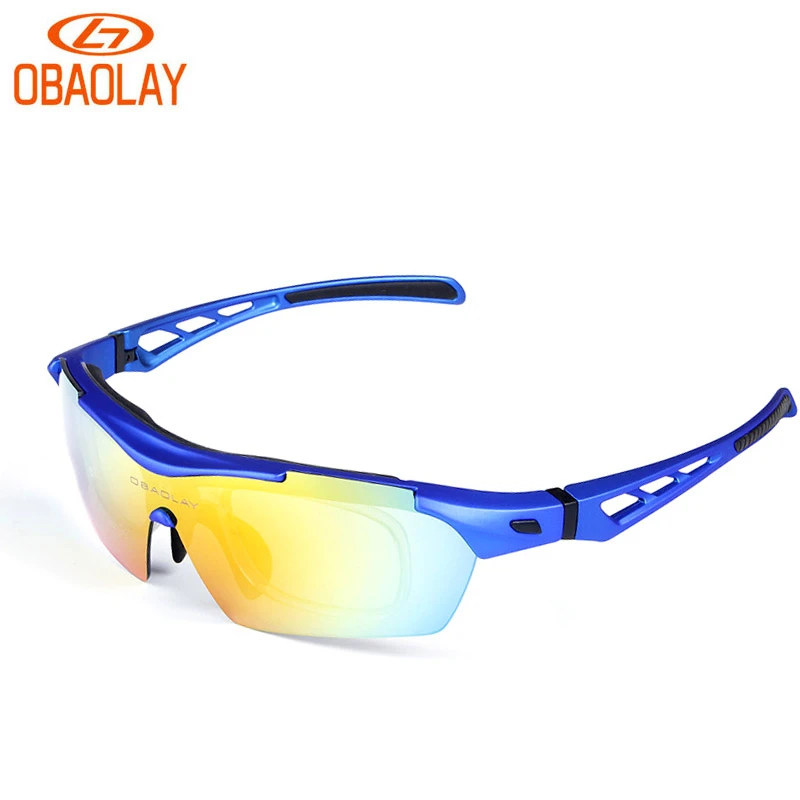 OBAOLAY Polarized Cycling Glasses For Men 5 Lens Eyewear Half Frame Bicycle Goggle Sport Sunglasses Oculos Gafas de ciclismo | Спорт и