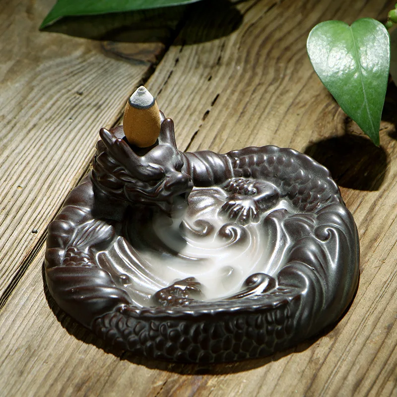 Конусы керамические Черный Дракон благовония горелки дыма обратного потока как