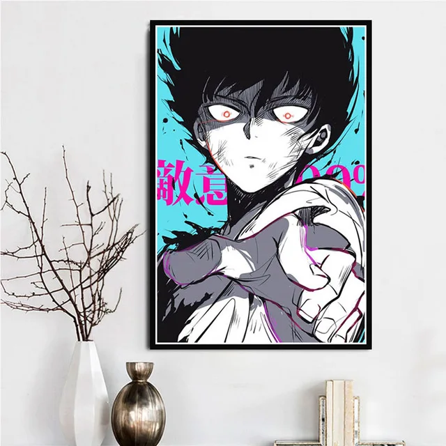 Печатные картины, украшение для дома, настенное произведение, Mob Psycho 100, скандинавский стиль, модульный постер японское аниме, холст, живопись для гостиной - Цвет: BO xianru545-09