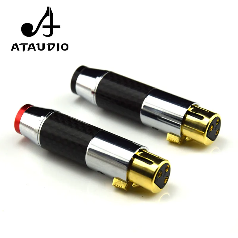 4 шт. Hi fi Разъем ATAUDIO из углеродного волокна XLR end Позолоченные разъемы для мужчин и