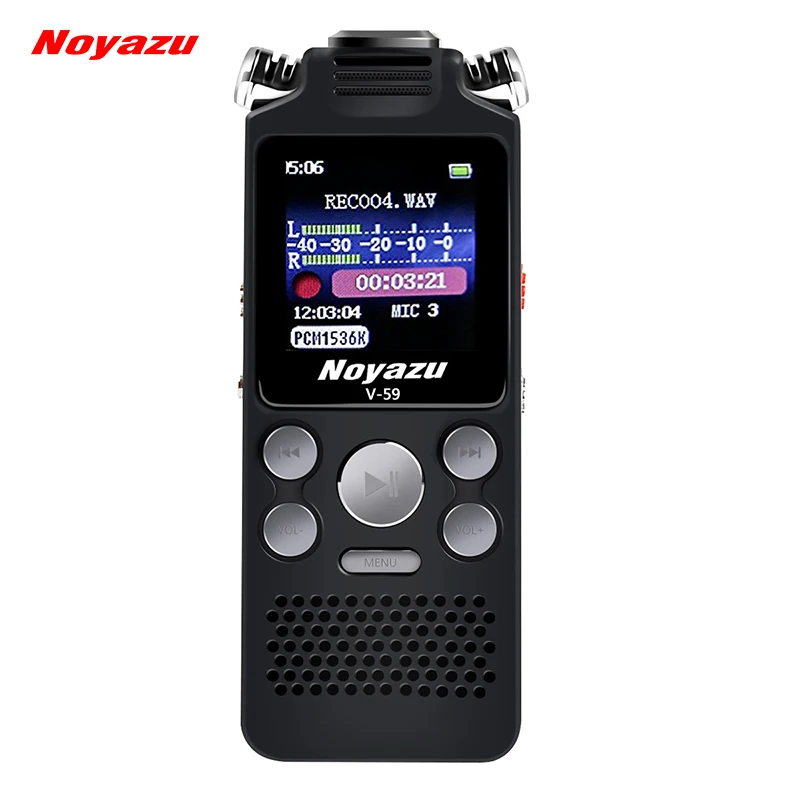 NOYAZU V59 16G двойной микрофон Цифровой диктофон ручка Профессиональный MP3 плеер
