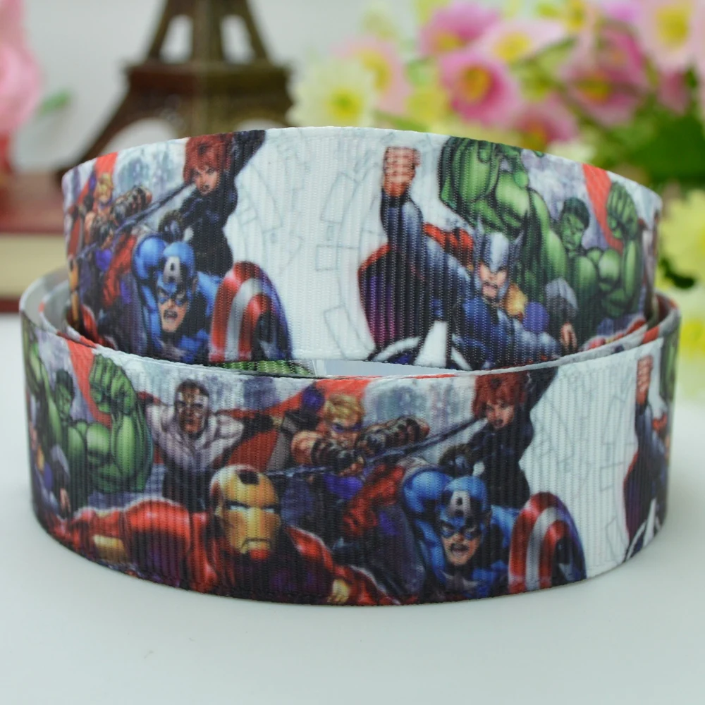 DUWES 7/8 &quot22 мм 2 5 10 20 50 ярдов Мстители герой печатных grosgrain ленты волос лук DIY ручной