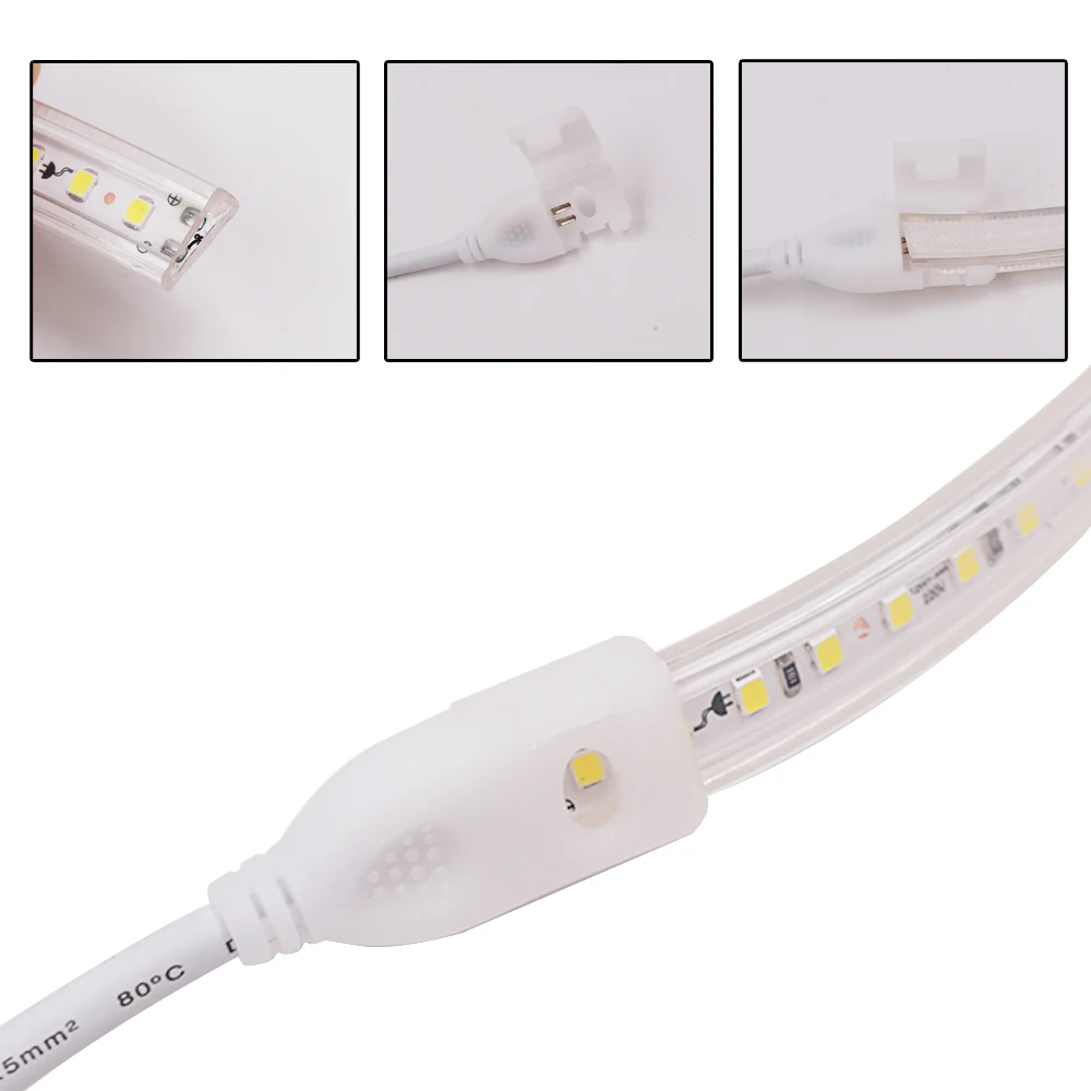 Режущая гибкая светодиодная лента SMD2835 20 см 220 В 120 светодисветодиодный s/m