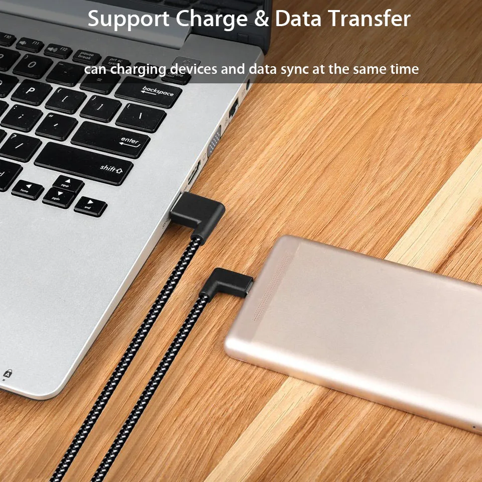 20 см короткий 90 градусов USB Type C зарядный кабель L форма для зарядного устройства