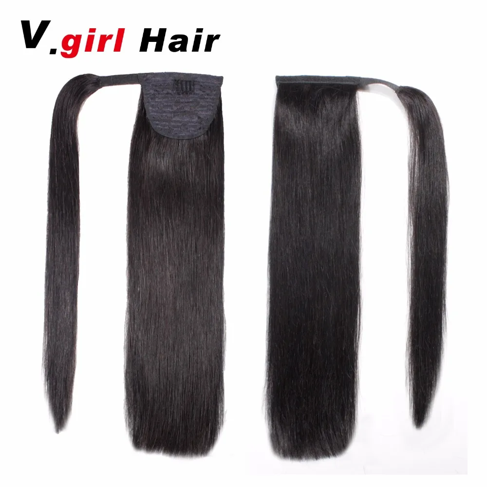 Клип в хвост бразильский наращивания волос для Для женщин 100% Remy Пряди