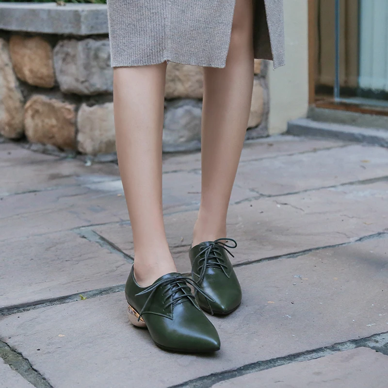 Женские туфли лодочки из натуральной кожи на шнурках большие размеры 33 40 с