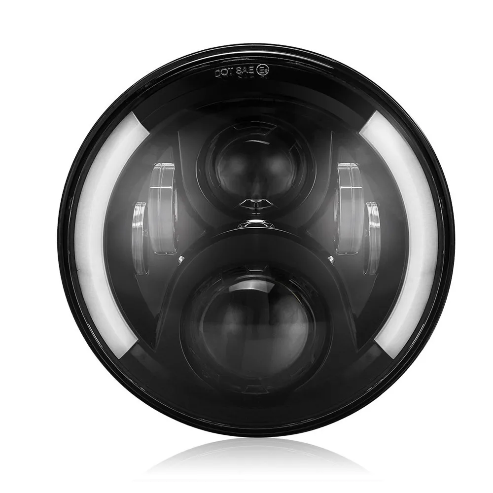 7 &quotкруглый 60 Вт CREES светодиодный фонарь H4 Hi / Lo луч для Jeep Wrangler JK налобный с Halo Angel