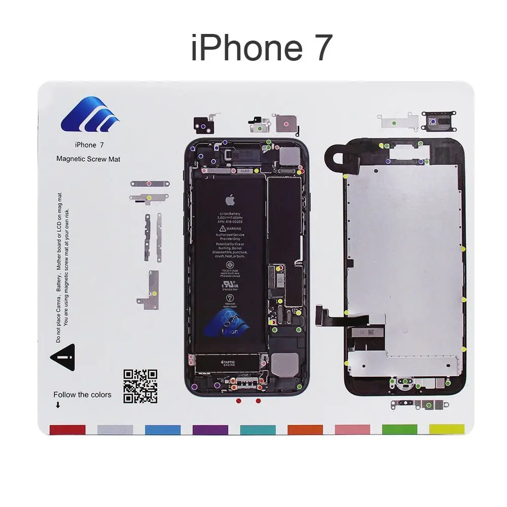 10 видов профессионального магнитного винта коврик рабочий коврик для iphone 4,4s,5,5c 5S, 6, 6s, 6plus 6s plus, 7,7plus iphone Инструменты для ремонта