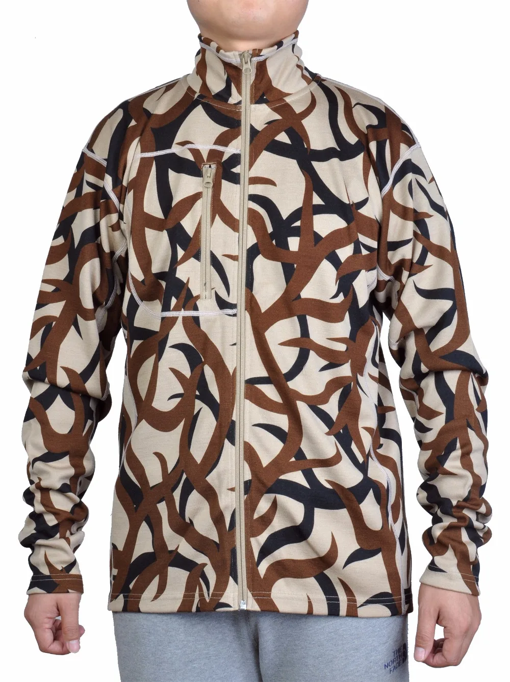 Мужской Камуфляжный тяжелый свитер из 100% мериносовой шерсти Лабрадора на молнии