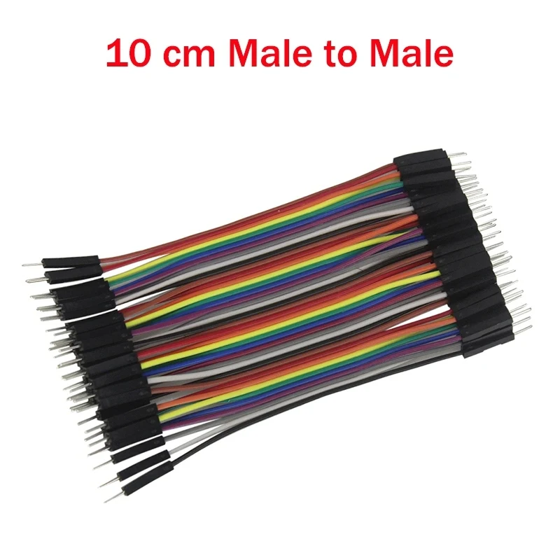 40Pcs 10cm M-M Dupont line 120 шт. 10 см мужской женский и Женский Соединительный провод Dupont кабель для Arduino DIY KIT - Цвет: 40Pcs 10cm M-M