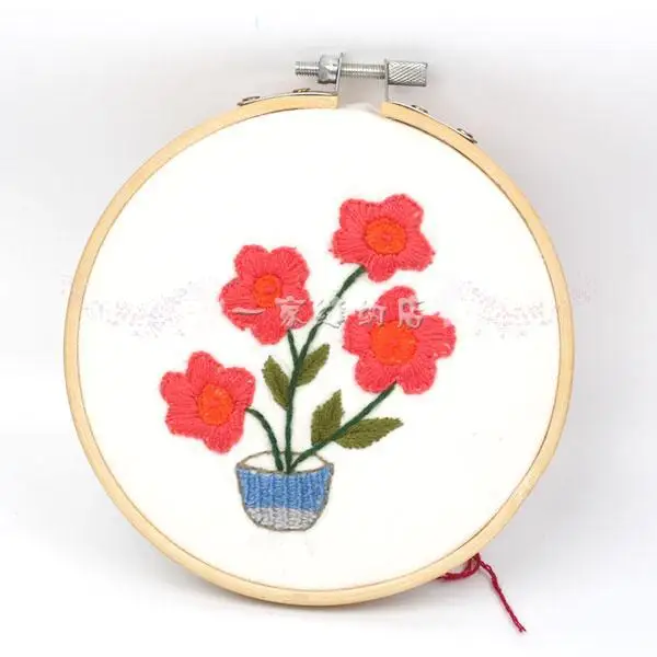 9-13cm DIY лента цветы вышивка набор для начинающих с обручем рукоделие Наборы вышивки крестом серии художественных промыслов Швейные Декор иглы искусство - Цвет: 9-13cm