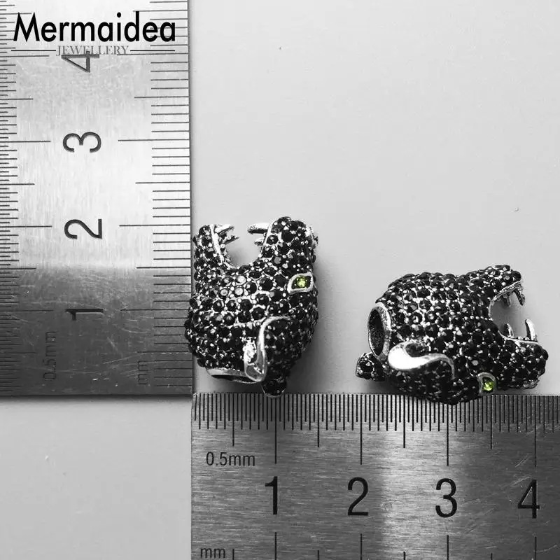 Бусины сделай сам с шармом в виде головы черной кошки отверстием 5 мм Модные