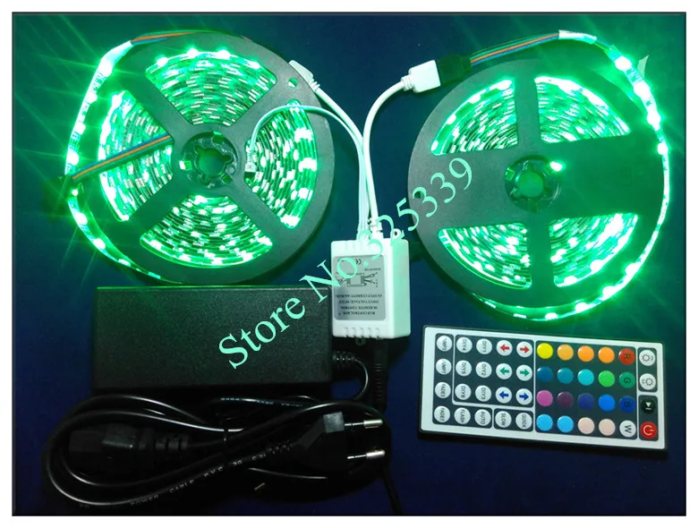1 комплект SMD 5050 60 светодиодный/м 10 м RGB светодиодный Лента Вспышка светильник светодиодный светильник не Водонепроницаемый RGB полосы+ 44-клавишный ИК-пульта дистанционного управления+ 6A Мощность адаптер