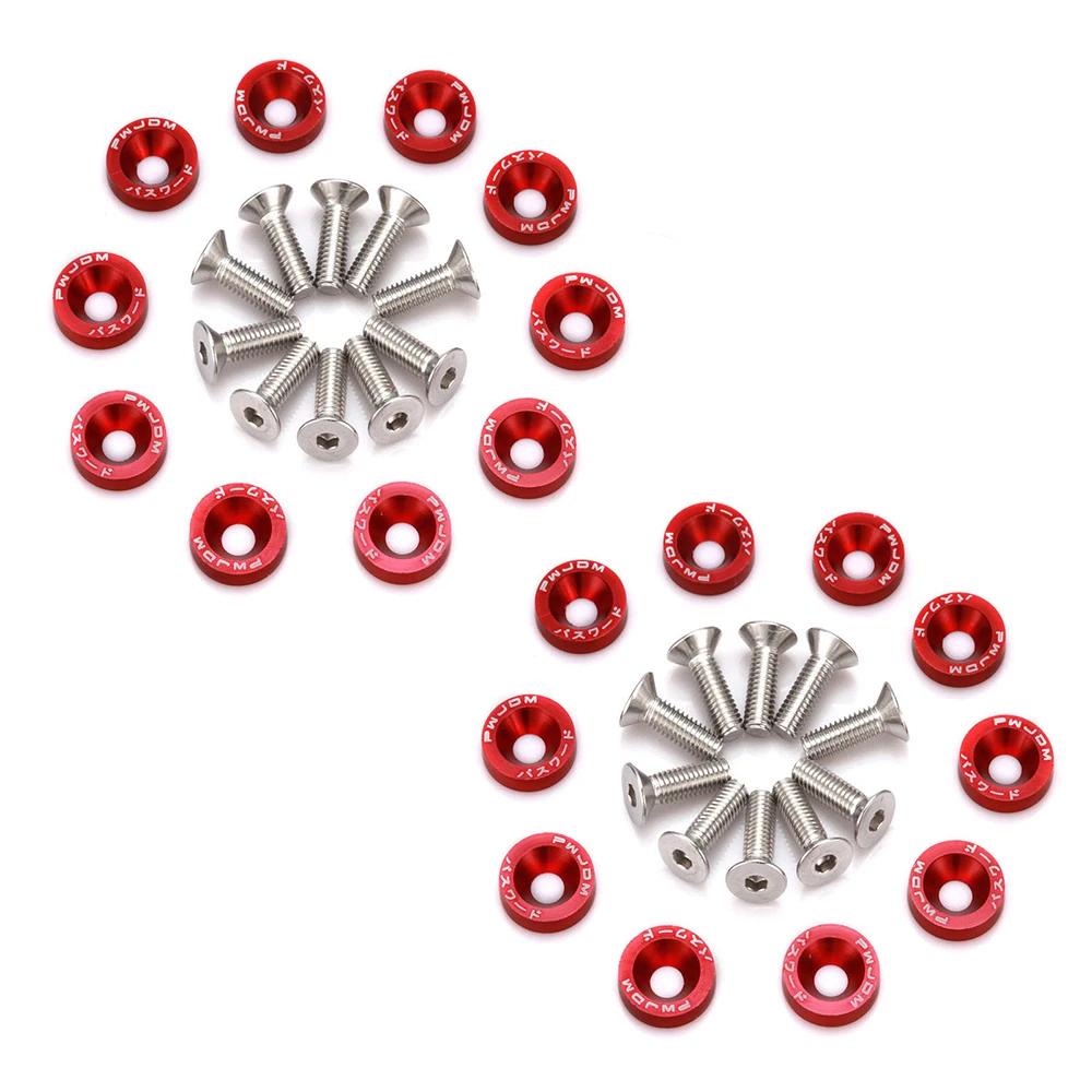 Красные автомобильные винты M6 шайба модификация двигателя вогнутые крыла бампер