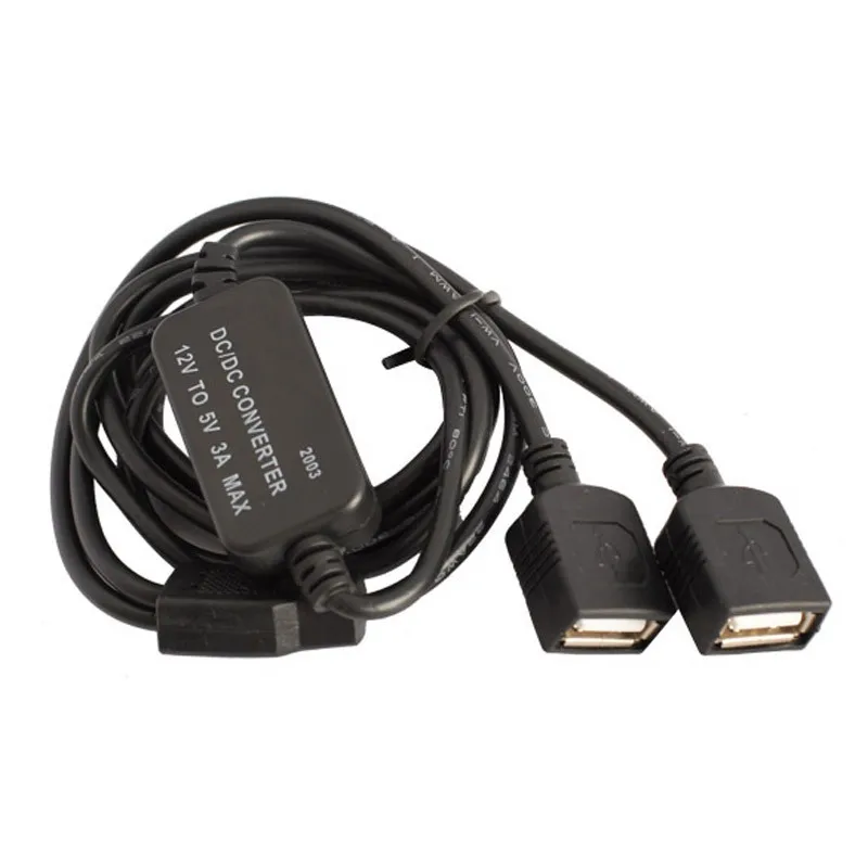 15 Вт двойной USB адаптер напряжения преобразователь 12 В до 5 В 3A Макс 15 Вт двойной USB DC-DC понижающий преобразователь понижающий модуль автомобильные аксессуары