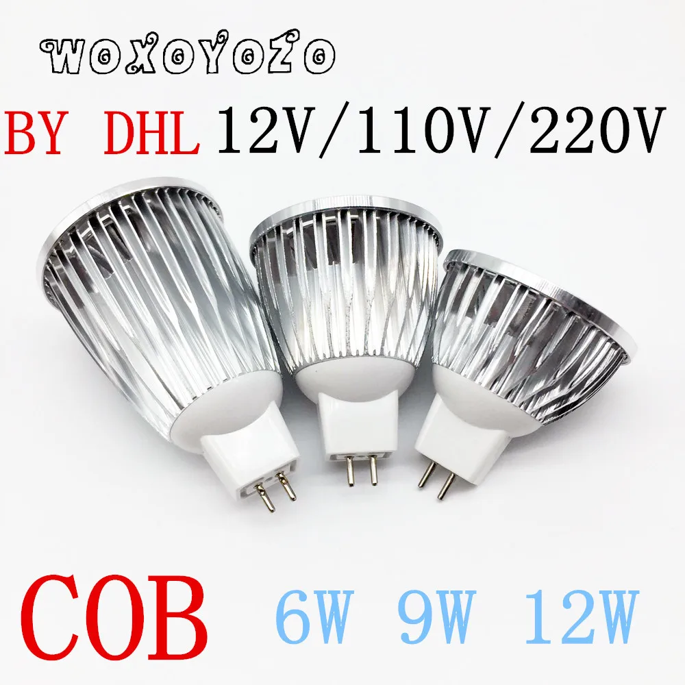 2018 Новый Светодиодный точечный светильник Cob 6 Вт 9 12 MR16 В GU 5 3 220 лампа с