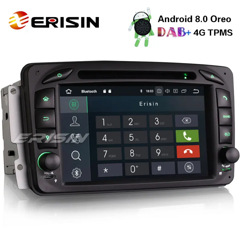 Erisin ES7863C 7 &quotAndroid 8 0 автомобиля gps DAB + 4G DVD для Mercedes C/CLK/G класс W203 W209 Вито