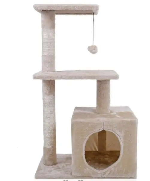 Домашняя, мебель для кошек, игрушка для кошек, домик для когтей, деревянный домик, игрушка для домашних животных, игрушка для прыжков, скалолазание, Когтеточка - Цвет: AWJ0420 Beige