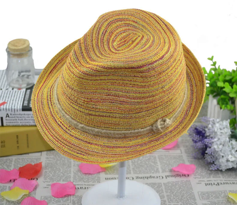 Kesebi 2018 новые модные весенне-летние женские вязаные шляпы с радужным узором